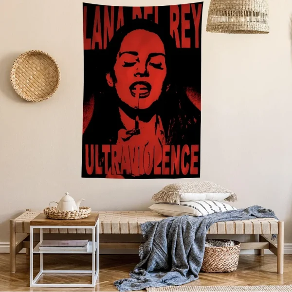 Lana Del Rey Anime Tapestry Art Science Fiction Room Home Decor Wall Art Decor 4