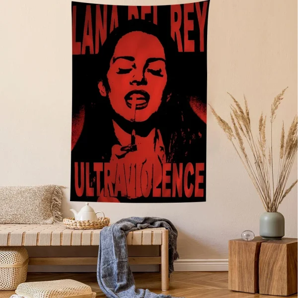Lana Del Rey Anime Tapestry Art Science Fiction Room Home Decor Wall Art Decor 5