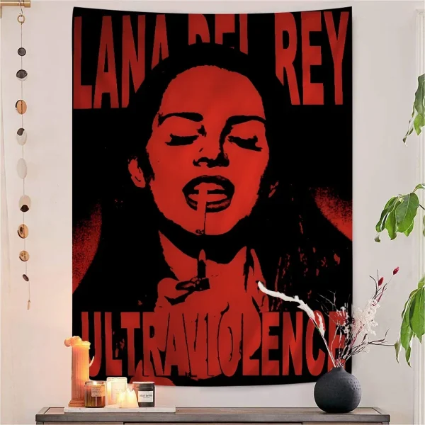 Lana Del Rey Anime Tapestry Art Science Fiction Room Home Decor Wall Art Decor 6