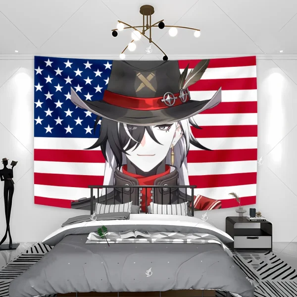 Boothill Tapestry Anime Flags Art Posters Bedroom Living Room Dorm Decor Aesthetic Printed Wall Tapestry Banner Background Cloth 1