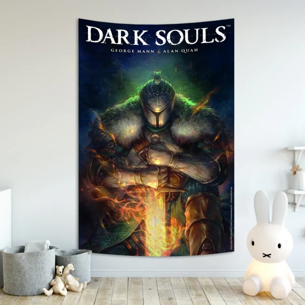 Classic Game Poster Dark Souls 3 Tapestry Psychedelic Decorative Background Gamer Room Decor 2