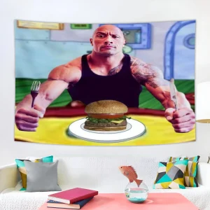 Johnson Pancake Tapestry Hanging Funny Meme Home Décor Aesthetic Art Polyester Material Background Glossy smooth Tapestry 1