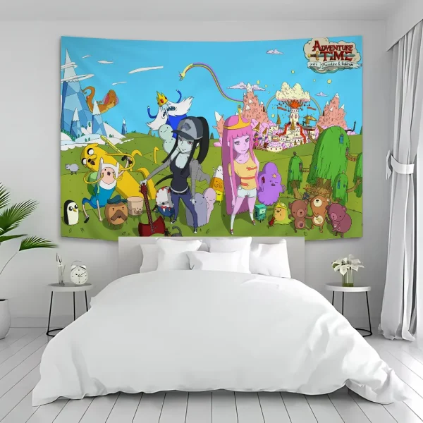 Animation A-Adventures Time Cartoon Tapestry Wall Hanging Decoration Household Home Decor 2
