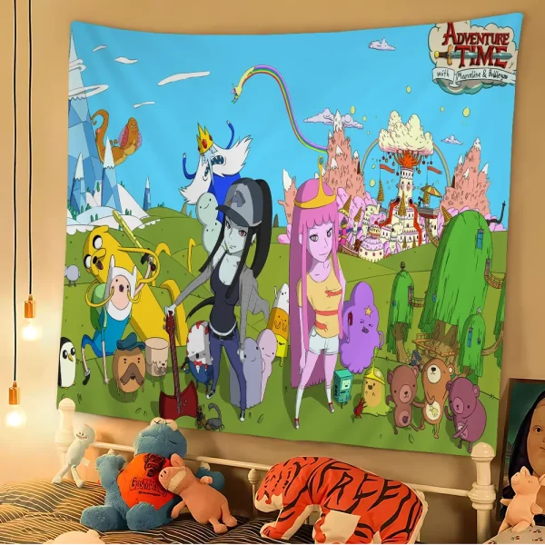 Animation A-Adventures Time Cartoon Tapestry Wall Hanging Decoration Household Home Decor 3