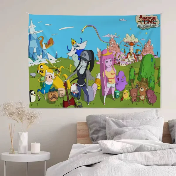 Animation A-Adventures Time Cartoon Tapestry Wall Hanging Decoration Household Home Decor 4