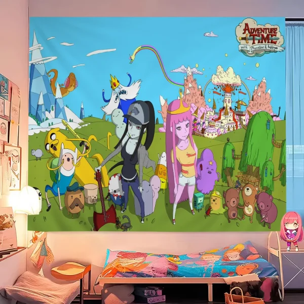 Animation A-Adventures Time Cartoon Tapestry Wall Hanging Decoration Household Home Decor 5