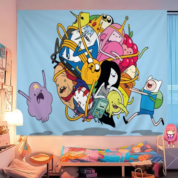 Animation A-Adventures Time Cartoon Tapestry Wall Hanging Decoration Household Home Decor 6