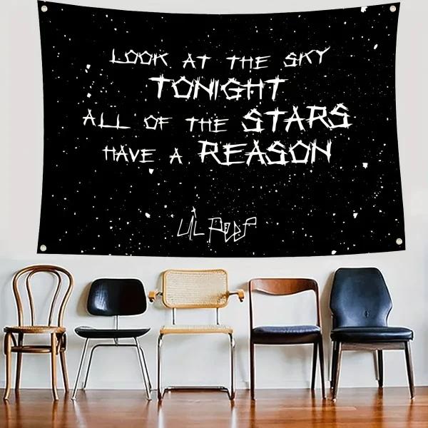Lil Peep Rapper Tapestry, Love Rapper Wall Hanging Flag, Artistic Home Decor, Bedroom/Living Room Curtain, Balcony Accent, Gift 2