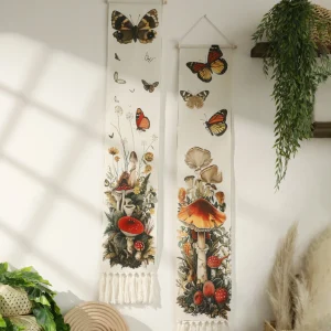 Macrame Wall Tapestry Butterfly Mushroom Boho Home Decoration Wall Hanging Wall Decor Chic Tapestries Room Decors Aesthetic Gift 1