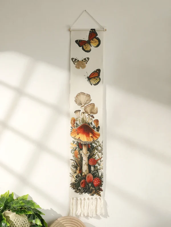 Macrame Wall Tapestry Butterfly Mushroom Boho Home Decoration Wall Hanging Wall Decor Chic Tapestries Room Decors Aesthetic Gift 6