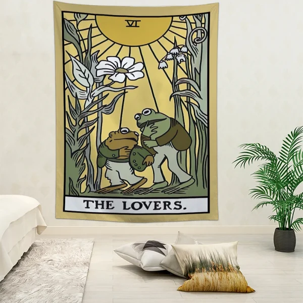 1pc 75x100cm Tarot Tapestry,Aesthetic Tapestries Botanical Hippie Tapestry,Wall Hanging For Living Room Bedroom Dorm Room Decor 2