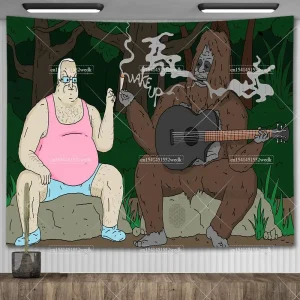The Big Lez Show Wallpaper Anime Sassy The Sasquatch Wall Hanging Tapestry Room Decoration Aesthetic Meme Tapestries Home Decor 1