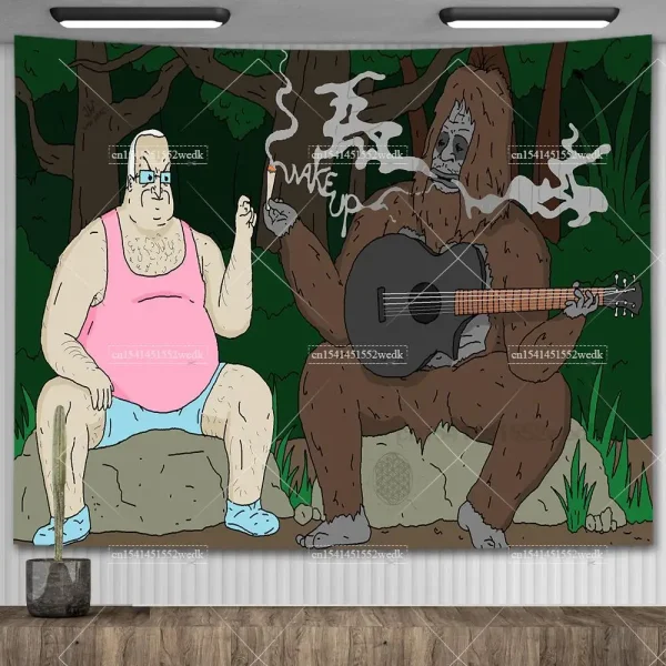 The Big Lez Show Wallpaper Anime Sassy The Sasquatch Wall Hanging Tapestry Room Decoration Aesthetic Meme Tapestries Home Decor 1