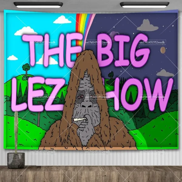 The Big Lez Show Wallpaper Anime Sassy The Sasquatch Wall Hanging Tapestry Room Decoration Aesthetic Meme Tapestries Home Decor 2