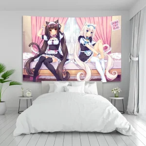 Anime Nekoparas Wall Tapestry Kawaii Background Cloth Wall Decoration Psychedelic Girls' Dormitory Pink Room Banner 1