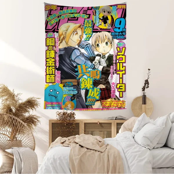 S-Soul E-Eater Anime Cartoon Tapestry Art Science Fiction Room Home Decor Wall Hanging Sheets 2