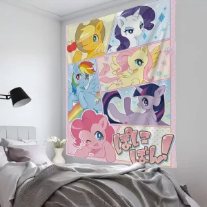 Cute M-My Cartoon P-Pony L-Little Anime Tapestry Room Decor Wall Cloth Party Hanging Background Room Decor Baby Room 1