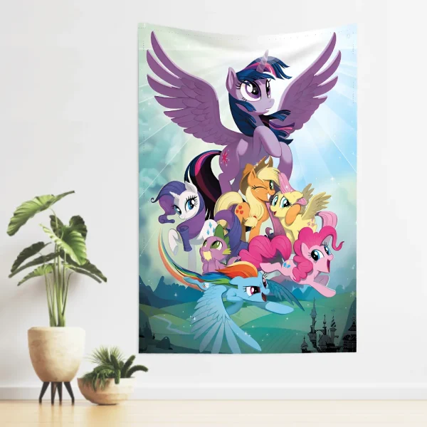 Cute M-My Cartoon P-Pony L-Little Anime Tapestry Room Decor Wall Cloth Party Hanging Background Room Decor Baby Room 2