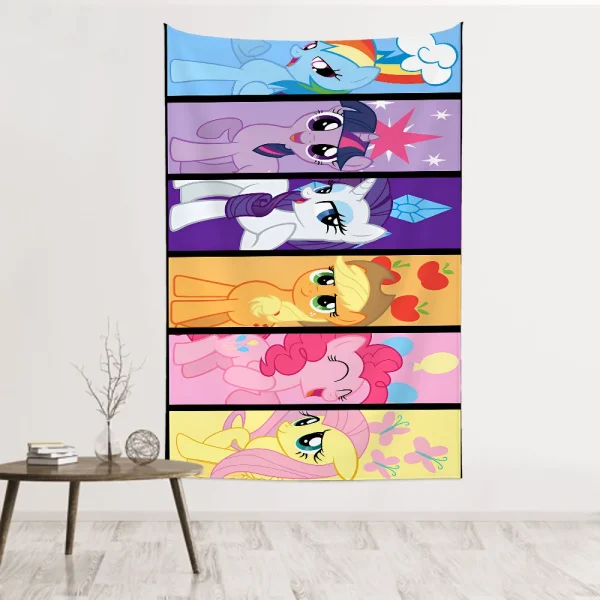 Cute M-My Cartoon P-Pony L-Little Anime Tapestry Room Decor Wall Cloth Party Hanging Background Room Decor Baby Room 3