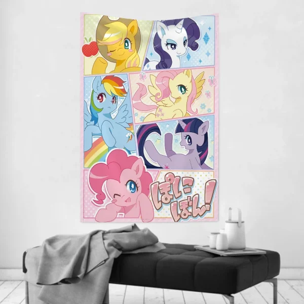 Cute M-My Cartoon P-Pony L-Little Anime Tapestry Room Decor Wall Cloth Party Hanging Background Room Decor Baby Room 5