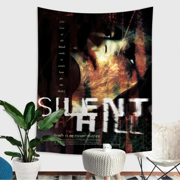 Classics Horror Games S-Silent H-Hill DIY Wall Tapestry Art Science Fiction Room Home Decor Wall Art Decor 2