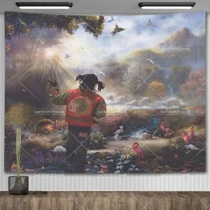 Chief Keef In The Garden Of Eden Wall Hanging Tapestry Hippie HipPop Rapper Tapestries Meme Aesthetic Bedroom Decoration 1