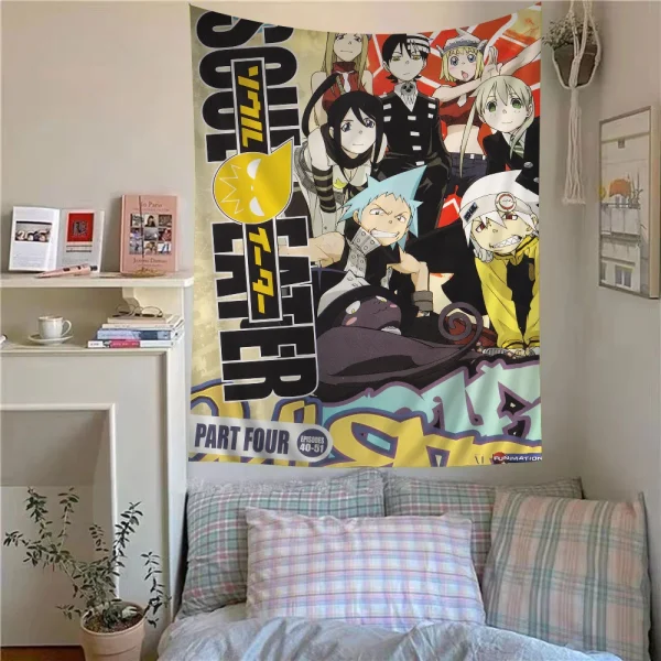 S-Soul E-Eater Anime Hippie Wall Hanging Tapestries Bohemian Wall Tapestries Mandala INS Home Decor 1