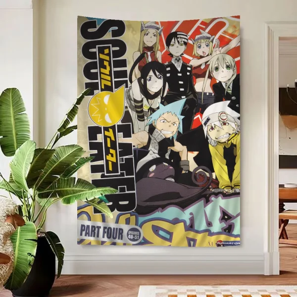 S-Soul E-Eater Anime Hippie Wall Hanging Tapestries Bohemian Wall Tapestries Mandala INS Home Decor 3
