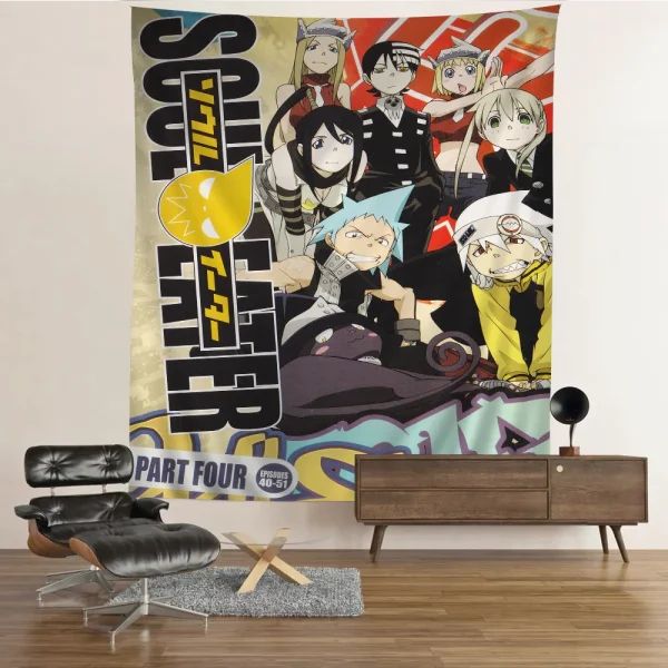 S-Soul E-Eater Anime Hippie Wall Hanging Tapestries Bohemian Wall Tapestries Mandala INS Home Decor 4