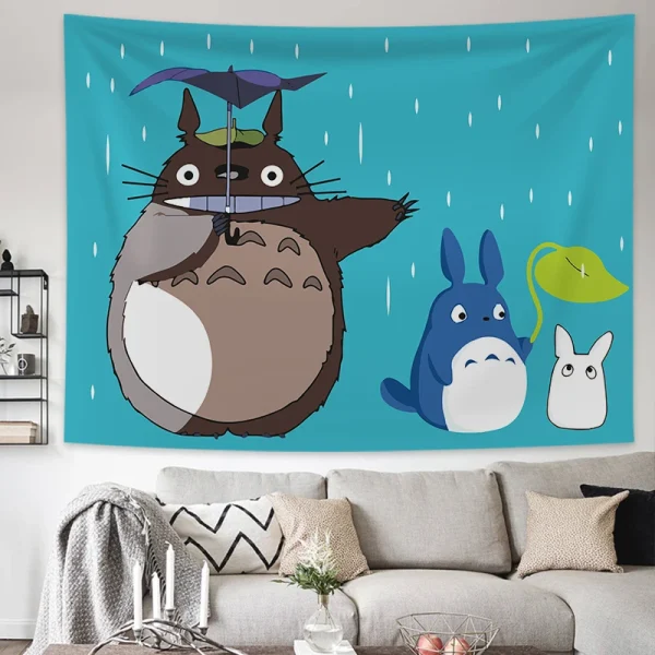 Hayao Miyazaki Totoro Background Cloth Ins Hanging Cloth Anime Hanging Paint Wall Bedhead Tapestry Room Dormitory Wall Cloth 3