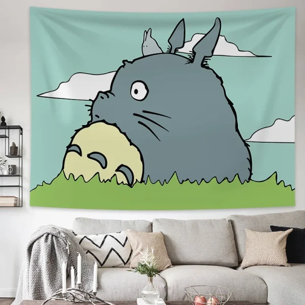 Hayao Miyazaki Totoro Background Cloth Ins Hanging Cloth Anime Hanging Paint Wall Bedhead Tapestry Room Dormitory Wall Cloth 4