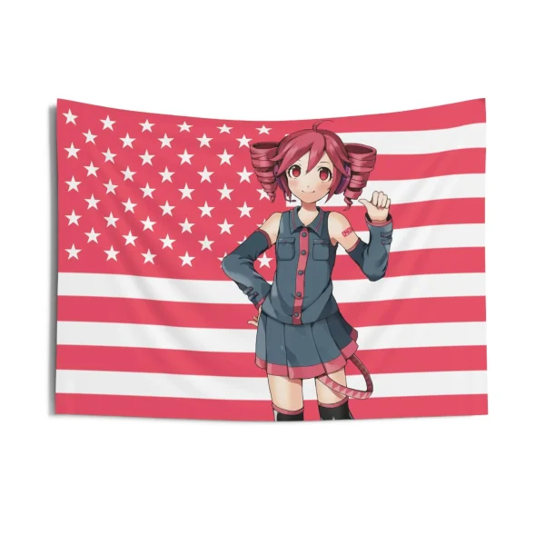 2025 American flag Teto Synthesizer Anime Wallpaper Tapestry Dormitory Bedhead Background Tapestry Anime Background Decoration 1