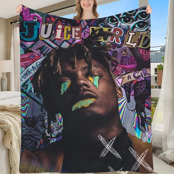 1PC Juice Wrld Tapestry Printed Large Wall Tapestry Art Science Fiction Room Home Decor Decor Blanket 5