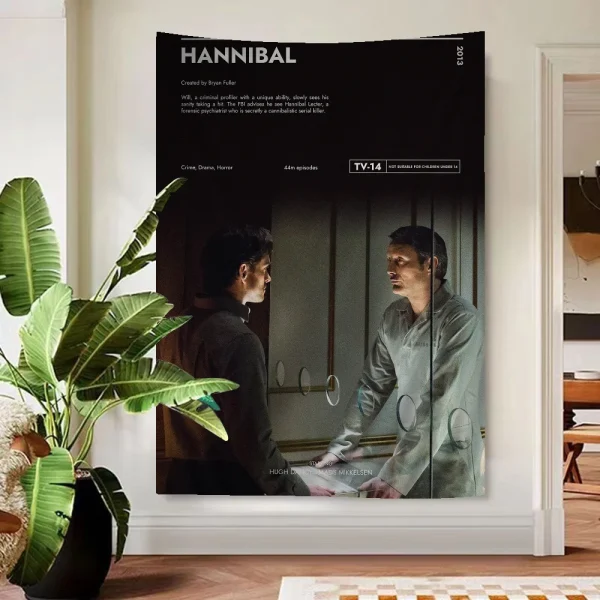 Hannibal TV Printed Large Wall Tapestry Cheap Hippie Wall Hanging Bohemian Wall Tapestries Mandala Home Decor 2