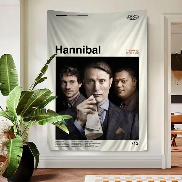 Hannibal TV Printed Large Wall Tapestry Cheap Hippie Wall Hanging Bohemian Wall Tapestries Mandala Home Decor 3