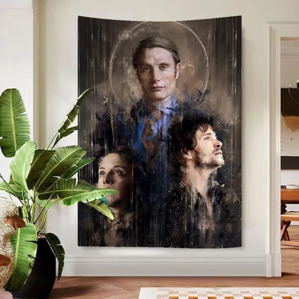 Hannibal TV Printed Large Wall Tapestry Cheap Hippie Wall Hanging Bohemian Wall Tapestries Mandala Home Decor 5