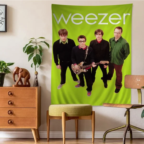 Weezer music band DIY Wall Tapestry Hippie Flower Wall Carpets Dorm Decor Wall Art Decor 2