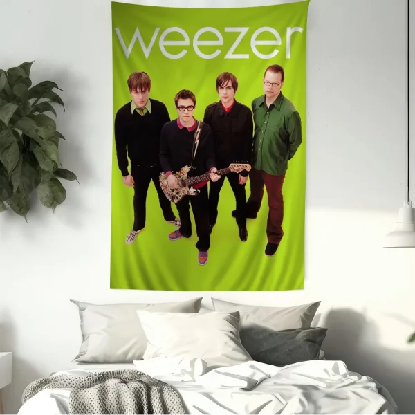 Weezer music band DIY Wall Tapestry Hippie Flower Wall Carpets Dorm Decor Wall Art Decor 3