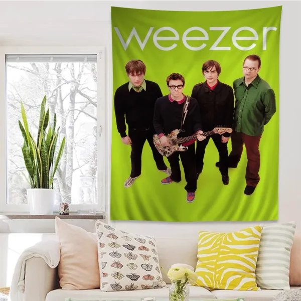 Weezer music band DIY Wall Tapestry Hippie Flower Wall Carpets Dorm Decor Wall Art Decor 5
