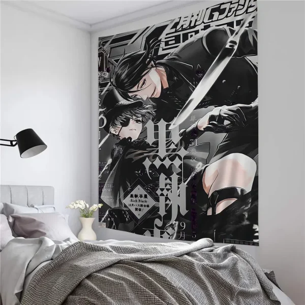 Black Butler Tapestry Art Printing Cheap Hippie Wall Hanging Bohemian Wall Tapestries Mandala Art Home Decor 1