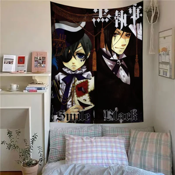 Black Butler Tapestry Art Printing Cheap Hippie Wall Hanging Bohemian Wall Tapestries Mandala Art Home Decor 3
