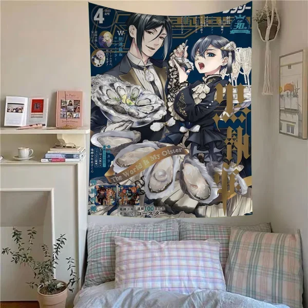 Black Butler Tapestry Art Printing Cheap Hippie Wall Hanging Bohemian Wall Tapestries Mandala Art Home Decor 4