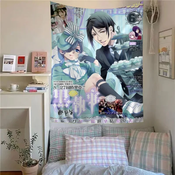 Black Butler Tapestry Art Printing Cheap Hippie Wall Hanging Bohemian Wall Tapestries Mandala Art Home Decor 5