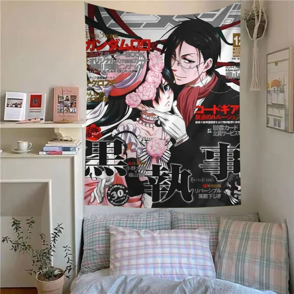 Black Butler Tapestry Art Printing Cheap Hippie Wall Hanging Bohemian Wall Tapestries Mandala Art Home Decor 6