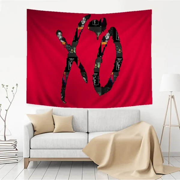 Rapper The Weeknd XO Hippie Wall Hanging Tapestries Art Science Fiction Room Home Decor Kawaii Room Decor 3