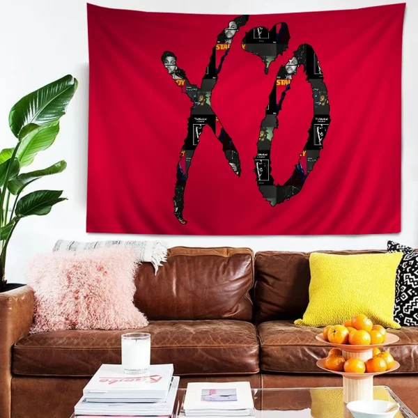 Rapper The Weeknd XO Hippie Wall Hanging Tapestries Art Science Fiction Room Home Decor Kawaii Room Decor 4