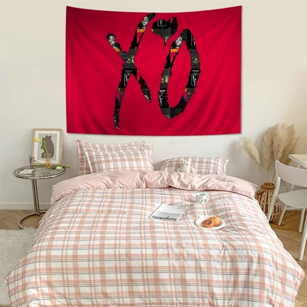Rapper The Weeknd XO Hippie Wall Hanging Tapestries Art Science Fiction Room Home Decor Kawaii Room Decor 5