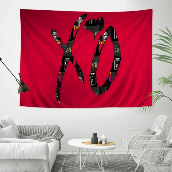 Rapper The Weeknd XO Hippie Wall Hanging Tapestries Art Science Fiction Room Home Decor Kawaii Room Decor 6
