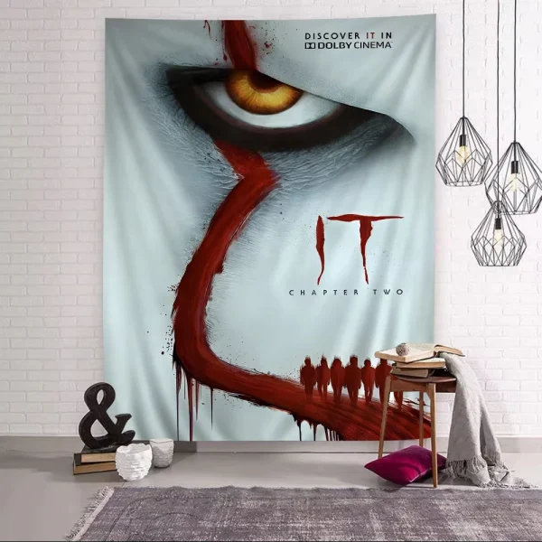 Stephen King S It P-pennywise Classic Vintage Wall Tapestry Hanging Tarot Hippie Wall Rugs Dorm Wall Art Decor Wall Tapestries 1