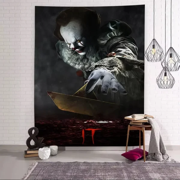 Stephen King S It P-pennywise Classic Vintage Wall Tapestry Hanging Tarot Hippie Wall Rugs Dorm Wall Art Decor Wall Tapestries 2